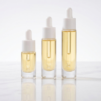 Flacon compte-gouttes en verre rond à fond épais de 5 ml, 10 ml, 15 ml avec boîte en papier, flacon vide, impression sérigraphique, fournisseur d'usine OEM ODM