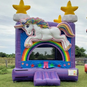 Einhorn Nass-Hüpfburg-Kombi mit Pool, Günstige Aufblasbare Hüpfburg für Kinder, Indoor Moonwalk Pferd, Henan <span class=keywords><strong>Kidsfun</strong></span> Aufblasbare Spielgeräte - Product Image 1