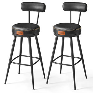 <span class=keywords><strong>VASAGLE</strong></span> Chaises de bar de cuisine modernes rembourrées à cadre en métal Tabourets de bar pivotants à 360 ° Lot de 2 tabourets avec dossier pour table de bar - Product Image 3
