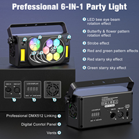 80W LED RGBW LED 4 en 1 efecto estroboscópico Luz de escenario cielo estrellado noches luz con control remoto verde rojo luces láser