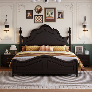 <span class=keywords><strong>Letto</strong></span> <span class=keywords><strong>Matrimoniale</strong></span> Moderno in Stile Retrò Americano, Struttura in <span class=keywords><strong>Legno</strong></span> Massello con Contenitore, Arredamento per Camera da <span class=keywords><strong>Letto</strong></span> - Product Image 5