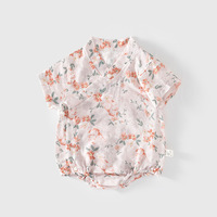 Mameluco de Gasa de Algodón para Bebé Recién Nacido, Unisex, Verano, Ultrafino, Tipo Triángulo, Mono de Manga Corta, Ropa de Monje