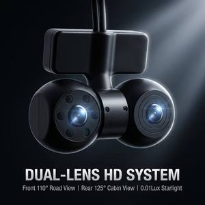 Caméra de véhicule double objectif XY-N7200HD en gros, avant et habitacle, microphone intégré, alliage d'aluminium, OEM - Product Image 1