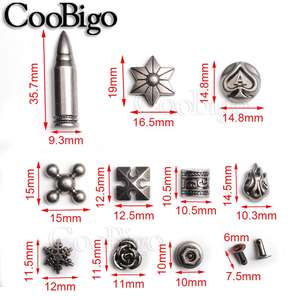 100 सेट Concho Rivets स्टड Spikes हमलों के लिए चमड़े सजावट बैग बेल्ट कपड़े जूते DIY शिल्प सामान गुलाब बुलेट हिमपात का एक खंड - Product Image 2