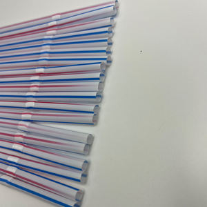 Sedotan plastik kelas makanan sekali pakai populer dengan desain pola bergaris untuk pesta dan minuman kasual - Product Image 3