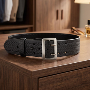 Ceinture automatique en cuir pleine fleur, meilleure vente, personnalisable en usine, étanche, respirante, avec boucle en acier, pour la sécurité en extérieur - Product Image 3