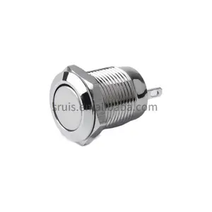 SRUIS saklar tombol tekan ON OFF logam Led menyala 12 Volt IP67 tahan air 250v 16mm