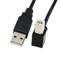 Cable de Extensión USB 2.0 Tipo AM a BM, con Revestimiento de Aluminio y Trenzado, para Transferencia de Datos de Alta Velocidad, Impresión y Conexión en Ángulo Recto