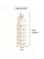 Mug isotherme en acier inoxydable à double paroi, motif dessin animé, pour garder au chaud et au froid, idéal pour le sport, le camping, les voyages, l'école, cadeau pour garçons et filles