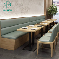 Vente chaude Vert En Cuir Demi Restaurant Canapé Stand Sièges Moderne Commercial Meubles Café Table Chaise Ensembles pour Café