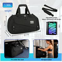 Sac de sport à bandoulière avec compartiment séparé pour chaussures, sac de voyage pour hommes, grande capacité, sac de sport personnalisé avec logo