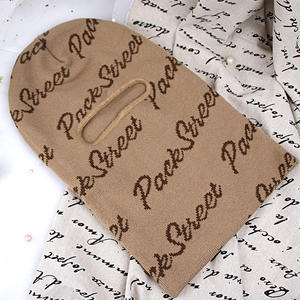 Designer Winter Outdoor Khaki Voll gesicht Jacquard Logo Ein Loch Strick Sturmhaube 1 Loch Custom Ski Maske - Product Image 2