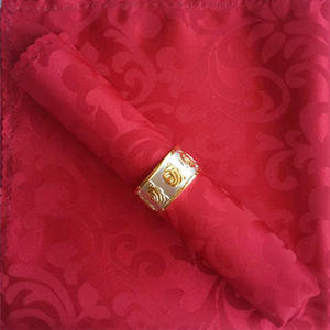 ผ้ากันเปื้อน Jacquard ลายเรียบๆแบบเรียบง่าย,ผ้าปูโต๊ะผ้าลินินโพลีเอสเตอร์สีแดงเข้มผ้าแฟนซีโรงแรมงานแต่งงาน - Product Image 4