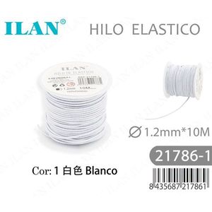 Il cordoncino elastico da 1,2 mm, 10 m, bianco, per la creazione di gioielli - Product Image 1