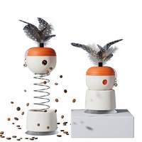 Jouet pour chat : Distributeur de nourriture interactif, style chasse, anti-ennui, avec ventouse et balle à ressort