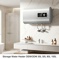 Chauffe-eau électrique mural à double réservoir en plastique, capacité 30L-100L, classe énergétique A, avec réservoir intérieur émaillé