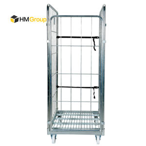 Magazzino pieghevole filo di metallo acciaio metallo tuffo caldo zinco 3 lato aperto Roll bar - Product Image 2