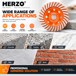 ใบเจียรเพชร HERZO ขนาด 5 นิ้ว 125 มม. แบบ Turbo สำหรับงานเจียรหยาบ ขนาดรู <span class=keywords><strong>7</strong></span>/8 นิ้ว สำหรับเครื่องเจียรมุม ใช้กับคอนกรีต หินแกรนิต หินอ่อน - Product Image 4