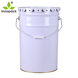 Seau à peinture en fer blanc de 25 L à prix d'usine avec logo imprimé et couvercle à anse - Product Image 1