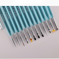 Stylo à colle pour ongles Pinceau de conception d'art d'ongle avec logo personnalisé Outils de peinture Ensemble acrylique Brosse à ongles de mode