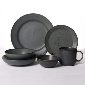 ชุดอาหารเซรามิก จานกลม ชาม แก้วมัค เคลือบแบบ Reactive ใช้กับเครื่องล้างจานได้ สไตล์เรียบง่าย ภาชนะสำหรับใช้ในครัวเรือน - Product Image 2