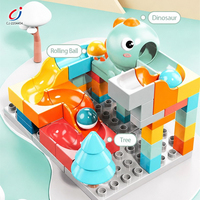 Brinquedo éducatif bricolage coloré marbre run briques bloc de grande taille brique jouet construction glissière blocs de construction ensemble pour enfants