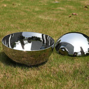 Sfera Semisferica <span class=keywords><strong>in</strong></span> Acciaio Inossidabile Lucidato Argento di Lusso, Varie Dimensioni, Superficie a Specchio, Impermeabile, 500mm, per Giardino Esterno - Product Image 5