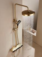 Ensemble de robinetterie de douche pour salle de bain en laiton, système de douche triple fonction avec douchette à main et robinet mural