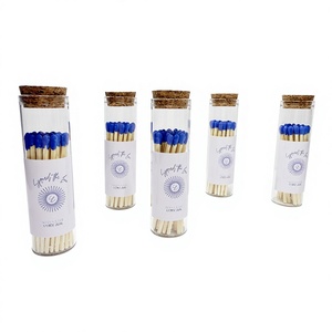 ฉลากห่อแบบมินิมอลสีขาวลายพระอาทิตย์ สำหรับใส่ไม้ขีดไฟแก้วพร้อมจุกไม้ก๊อกธรรมชาติ ป้องกันความร้อน ไม้ขีดไฟตกแต่งทรงยาว - Product Image 3