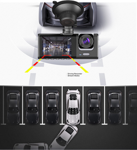 หน้าจอ IPS ขนาด 2.0 นิ้ว กล้องติดรถยนต์แบบเลนส์คู่ บันทึกภาพหน้า-หลัง ความละเอียด FHD 1080P กล้อง 3 ตัว มุมมองกว้าง พร้อมจอแสดงผลขณะจอดรถ กล้องบันทึกภาพแบบกล่องดำ - Product Image 5