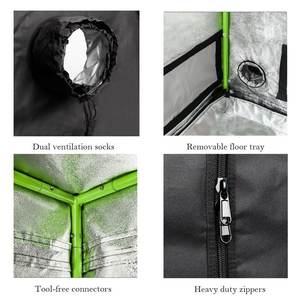 Kit completo per tende da coltivazione per sala piante da interno a LED per coltura idroponica a spettro completo con sistema di ventilazione in linea ventilatore + accesserie - Product Image 6