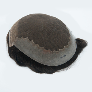 Venta al por mayor, envío inmediato: Prótesis capilar de seda ultrafina 6*9, 120% de densidad, onda corporal, para hombres calvos. - Product Image 3