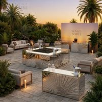 Comptoir de buffet portable en acier inoxydable avec finition miroir pour banquets, mariages, événements en plein air, locations de fêtes