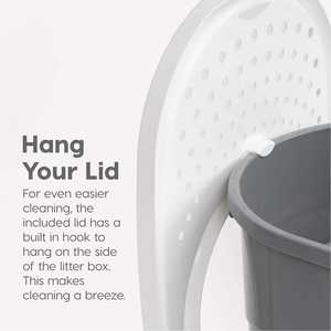 OEM özel tedarikçinin dayanıklı rahat Quadrate şekli çevre dostu kedi kum kabı 20L iç uzay kolay temiz üst giriş yapılan - Product Image 6