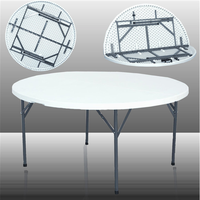 Tables de banquet pliantes en plastique rondes et rectangulaires à prix réduit