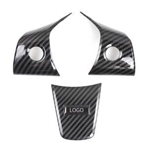 Autocollants de garniture de volant en fibre de carbone RAS pour Tesla Model 3 Y, revêtement intérieur de luxe en plastique ABS - Product Image 1