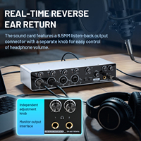 Interface audio USB professionnelle RX4 4 canaux avec préamplificateur micro ASIO pour enregistrement en direct à usage professionnel