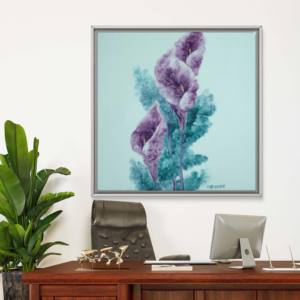 <span class=keywords><strong>Reproduction</strong></span> 2025 de l'œuvre originale du maître Qi Yu : *Brahma Flower - Guanyin Lotus*, Peinture à l'huile pour la décoration intérieure. - Product Image 1