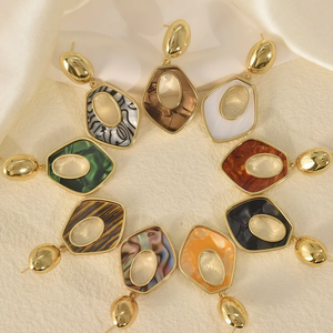 Pendientes Geométricos de Acero Inoxidable con Diseño Hueco para Mujer, Diseño Simple y Ligero para el Trabajo, Fiestas y Uso Diario - Product Image 1