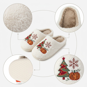 Ciabatte Personalizzabili Natalizie e <span class=keywords><strong>di</strong></span> Halloween, Idea Regalo <span class=keywords><strong>di</strong></span> Alta <span class=keywords><strong>Qualità</strong></span> per la Casa, <span class=keywords><strong>Pantofole</strong></span> Pelose da Interno - Product Image 3