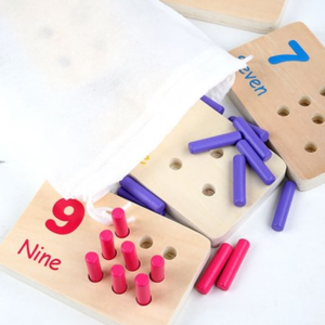Ensembles de jouets d'apprentissage précoce des mathématiques Montessori en bois Reconnaissance des couleurs et jouets de jeu assortis avec des bâtons de bois colorés - Product Image 5