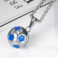 Cool Hip Hop Simulation 3D Football Pendentif Collier En Acier Inoxydable Boîte Chaîne Élégant Charme pour Garçons et Hommes