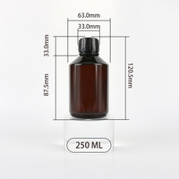 Bouteille en plastique PET marron, forme Boston, bouchon à vis, pour usage chimique, conteneur de 250 ml, 500 ml, 1000 ml avec couvercle résistant aux enfants