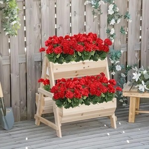Bouquet de begonias artificiels transfrontaliers rouges en plastique et soie pour décoration de mariage, maison et extérieur - Product Image 2