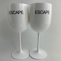 Verres à vin modernes sans pied en plastique PP de 480 ml (16 oz) blancs pour les fêtes et le camping