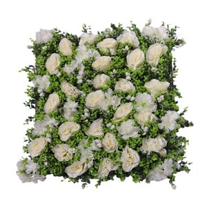 Vente en Gros Rose Blanche 3D Mariage Rose Décoration Personnalisée Fleurs Artificielles Panneaux Muraux - Product Image 2