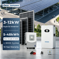 Kit d'onduleur solaire hors réseau Deye 3-6,6 kW avec batterie LiFePO4 20 kWh, panneaux solaires 550 W, station d'alimentation complète pour cabane et village