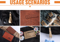Étiquette de vêtement en cuir microfibre découpée et gaufrée, avec logo personnalisé en cuir PU écologique, pour accessoires vestimentaires