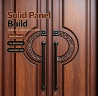 Porte d'entrée en bois massif teck et chêne, double battant, personnalisable, designs classiques pour la maison
