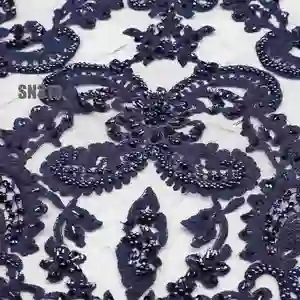 Factory Custom Cheap Golden Supplier Hand Beaded Embroidery Lace